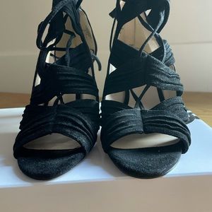 Nine West galaxy black suede heels size 7.5